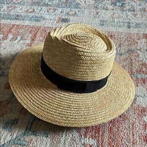Brixton Joanna Straw Hat with Black Band